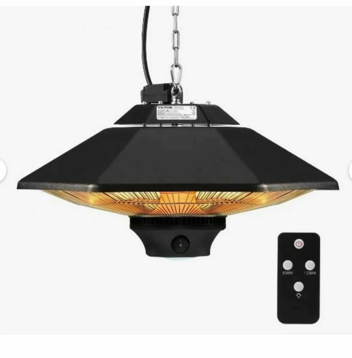 Hanging Patio Heater, 2000W Remote Control - Image 1