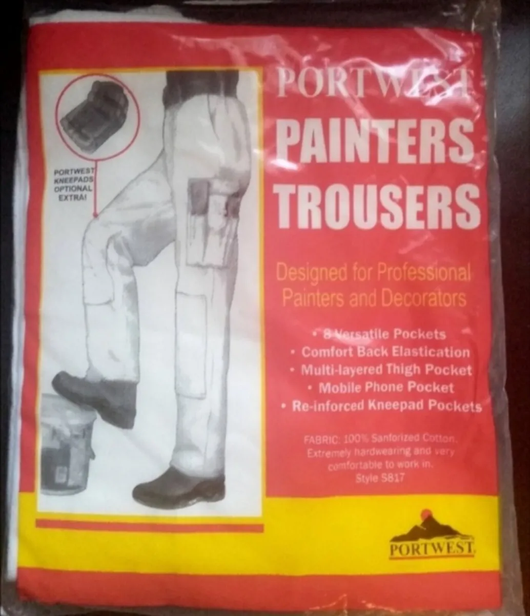 Two Pairs Portwest Painters Trousers and Overalls - Image 1