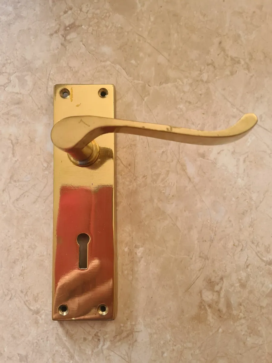 NEW 9 pairs of solid Brass door handles……………………… - Image 3
