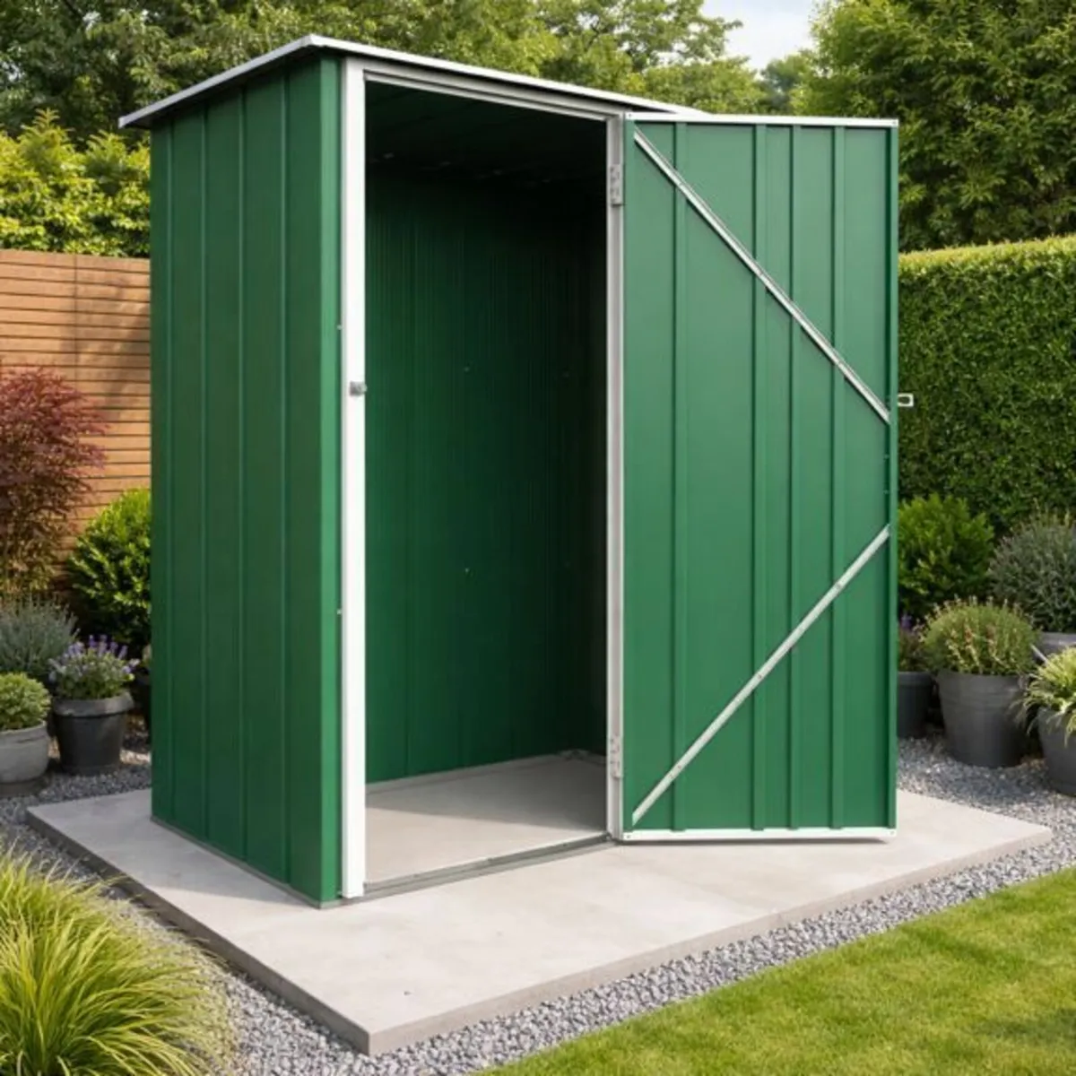 Easy-Store 5x3 Steel Garden Shed  Grey or Gren - Image 1