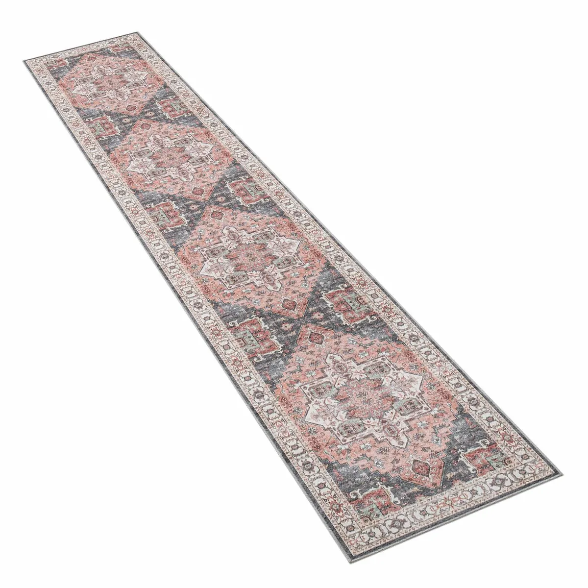 Hallway Rug 60x300cm Pink Rug Vintage Medallion - Image 2