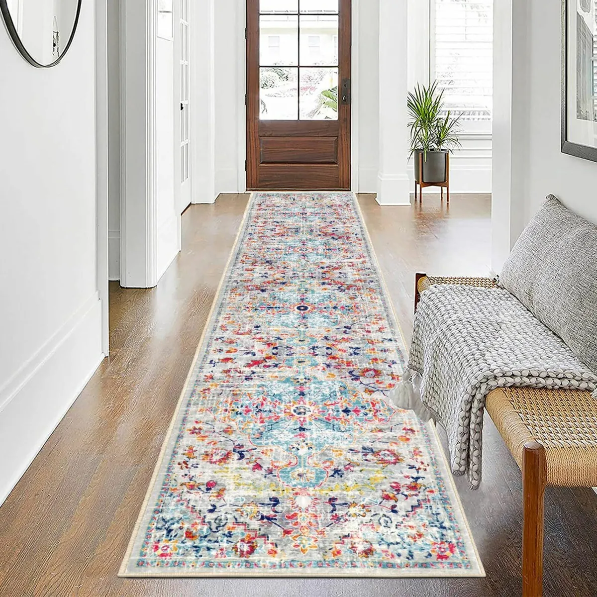 Hallway Vintage Rug 60x300cm Non Slip Carpet - Image 1