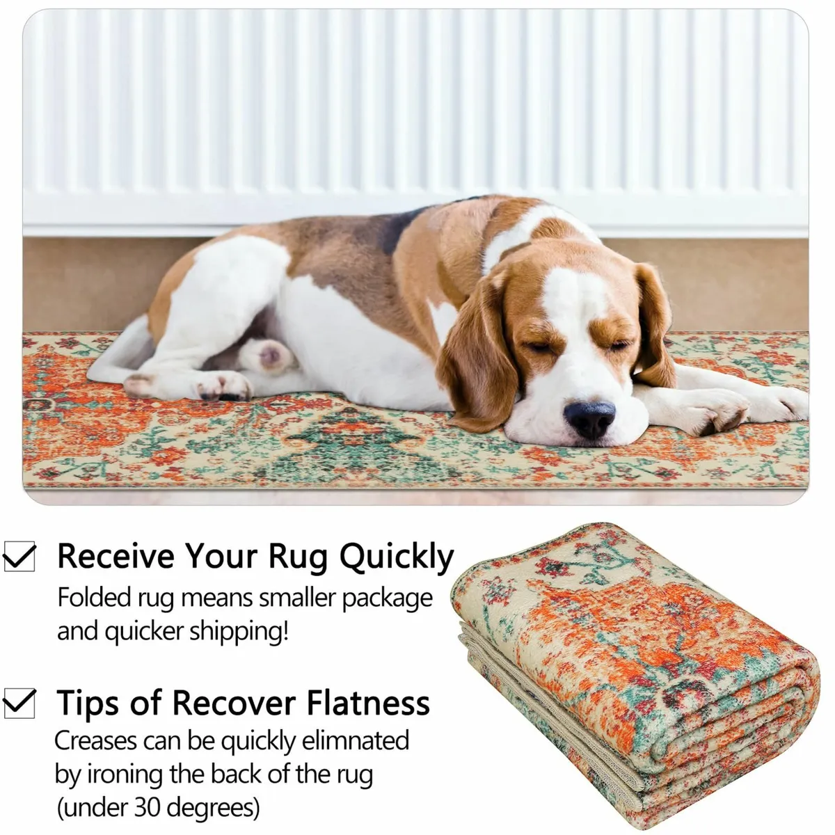 Vintage Rug Hallway Runner Non-Slip 80x300cm - Image 4