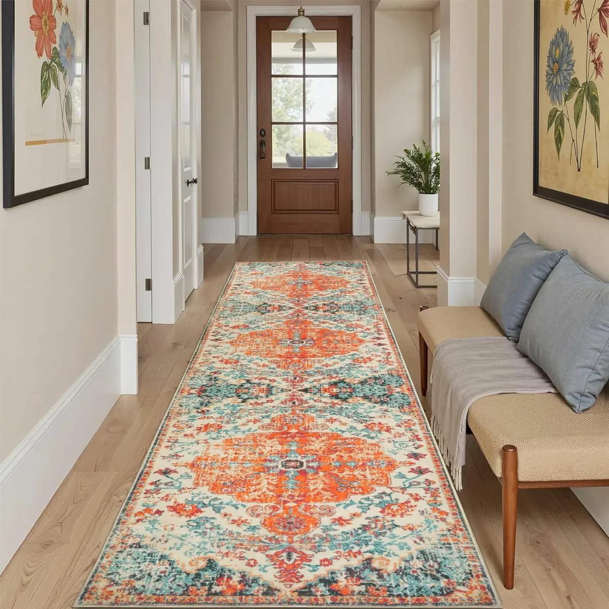 Vintage Rug Hallway Runner Non-Slip 80x300cm - Image 1