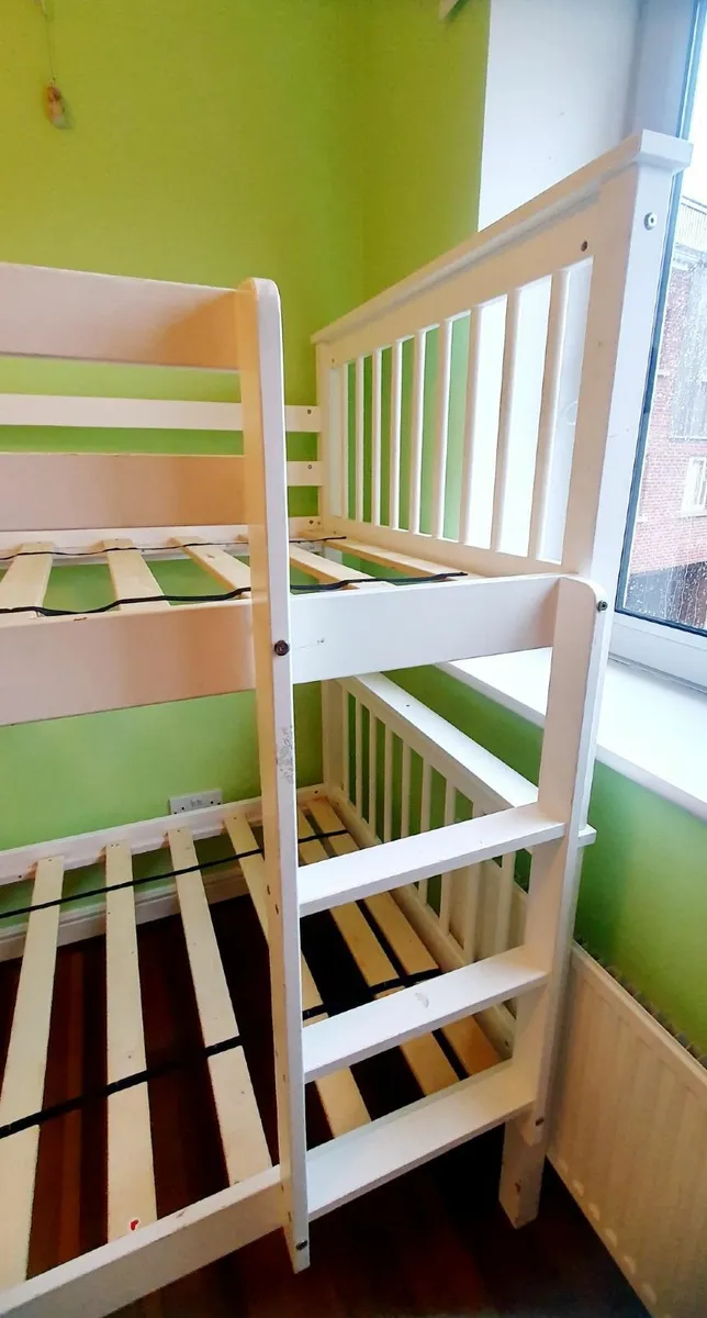 White Wooden Bunk Bed - Image 1