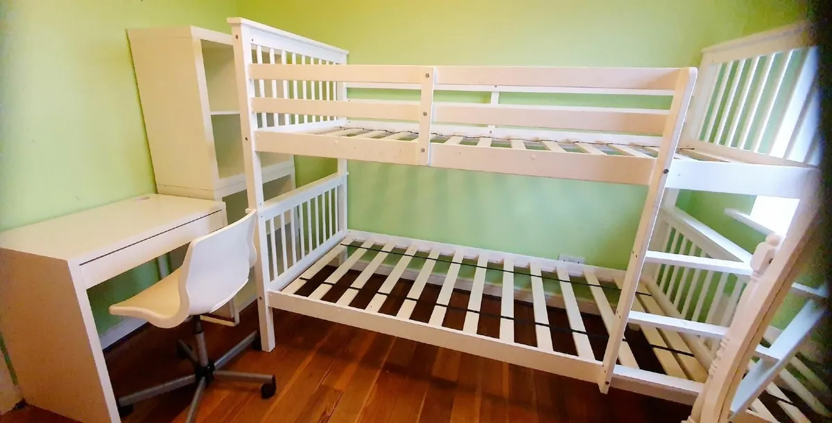 White Wooden Bunk Bed - Image 2