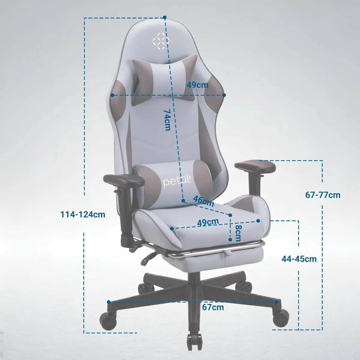 Ergonomic reclining seat with footrest adjustable - Image 3