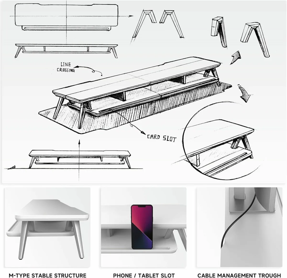 Dual Monitor Stand Stands Riser for 2 monitors - Image 2