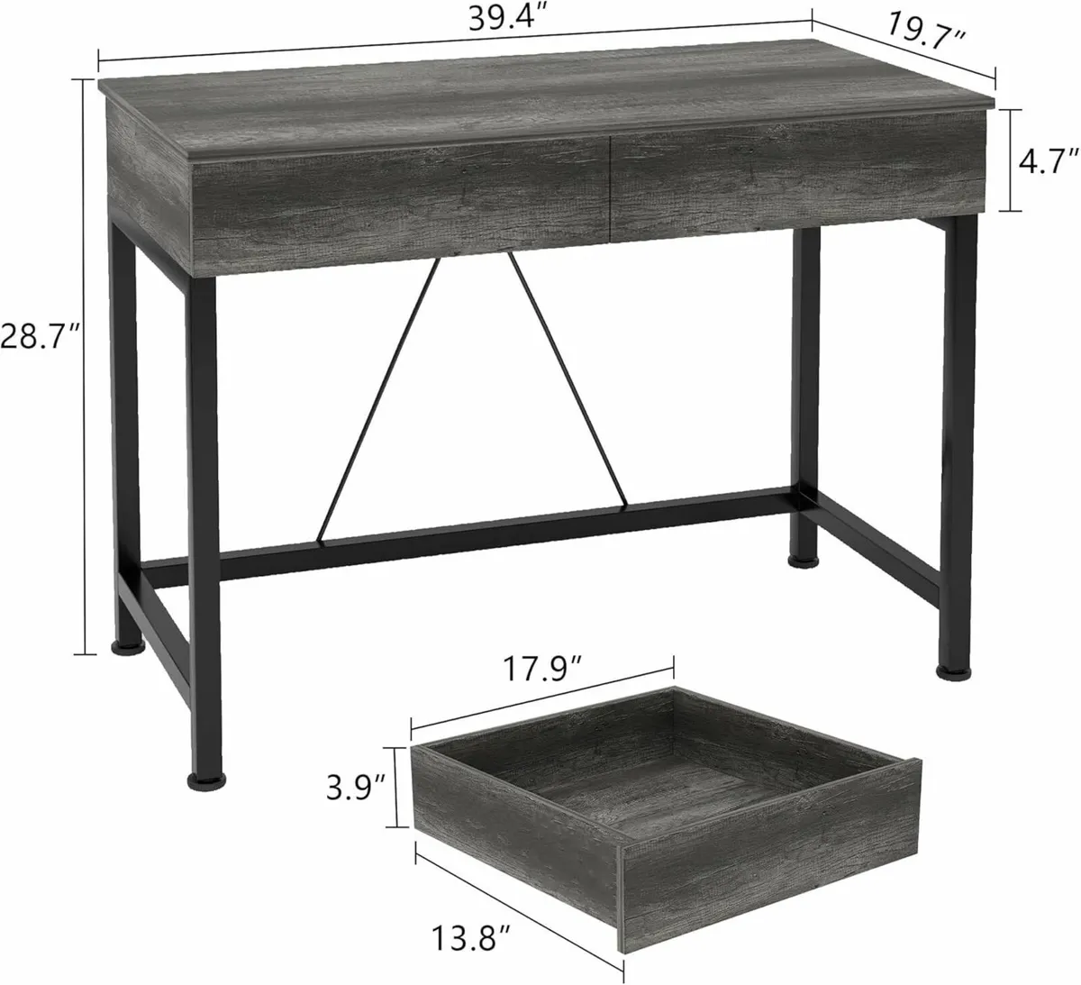Computer Desk with Drawers Dressing Table Vanity - Image 3