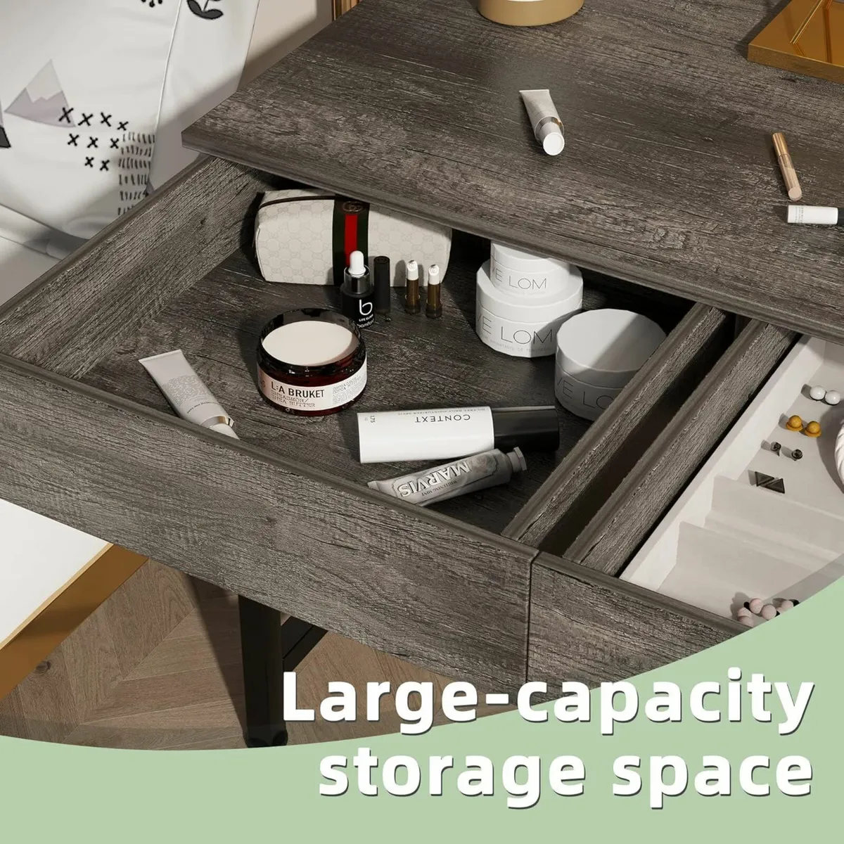 Computer Desk with Drawers Dressing Table Vanity - Image 4