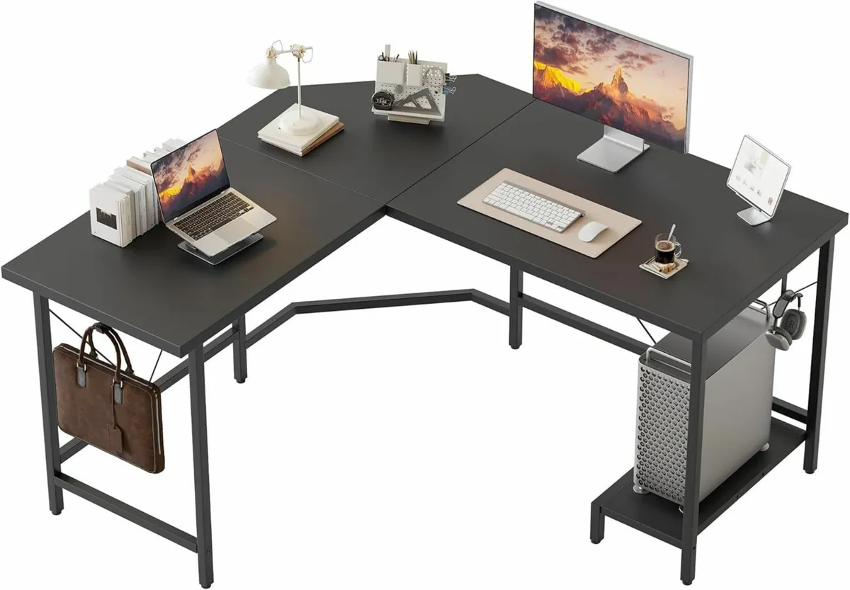 L Shaped Desk 120x110 cm Corner Gaming for Home - Image 1