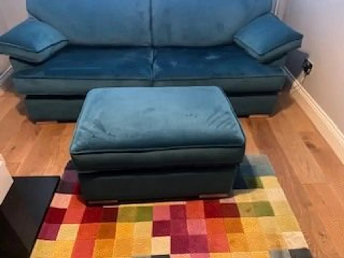 Sofa 3 seater & foot stool - Image 3