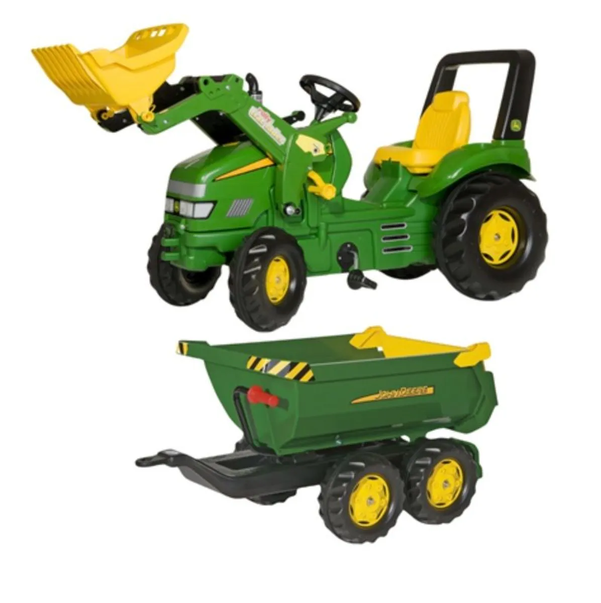 Rolly X-Trac pedal John Deere and tipper trailer