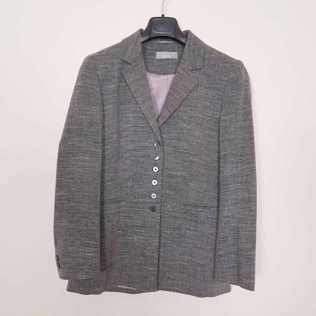 Wallis Grey Textured Linen Blend Blazer 10UK/38EU - Image 2