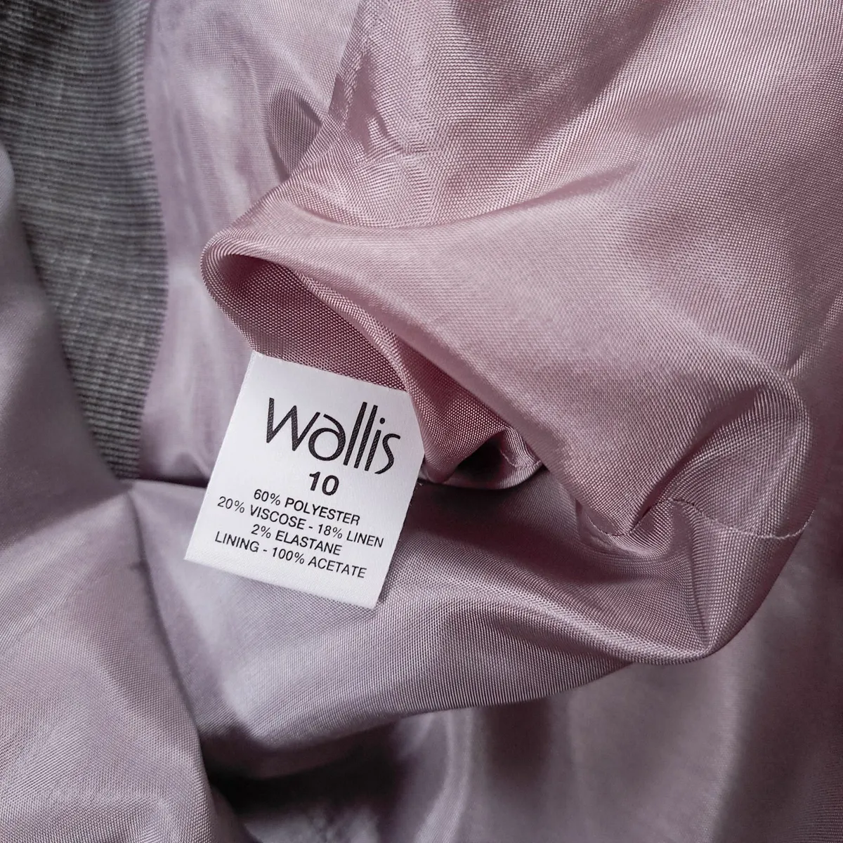 Wallis Grey Textured Linen Blend Blazer 10UK/38EU - Image 3