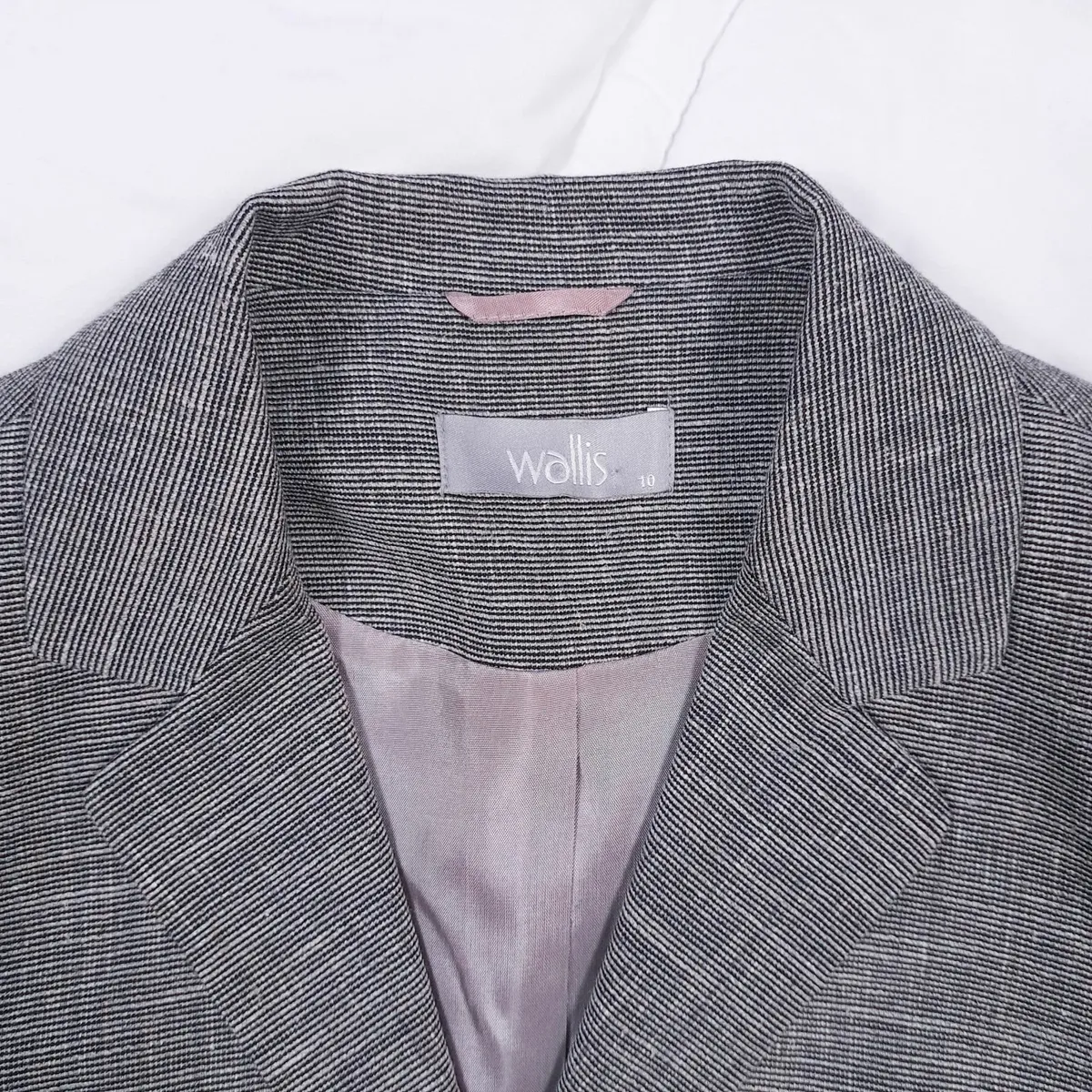 Wallis Grey Textured Linen Blend Blazer 10UK/38EU - Image 4