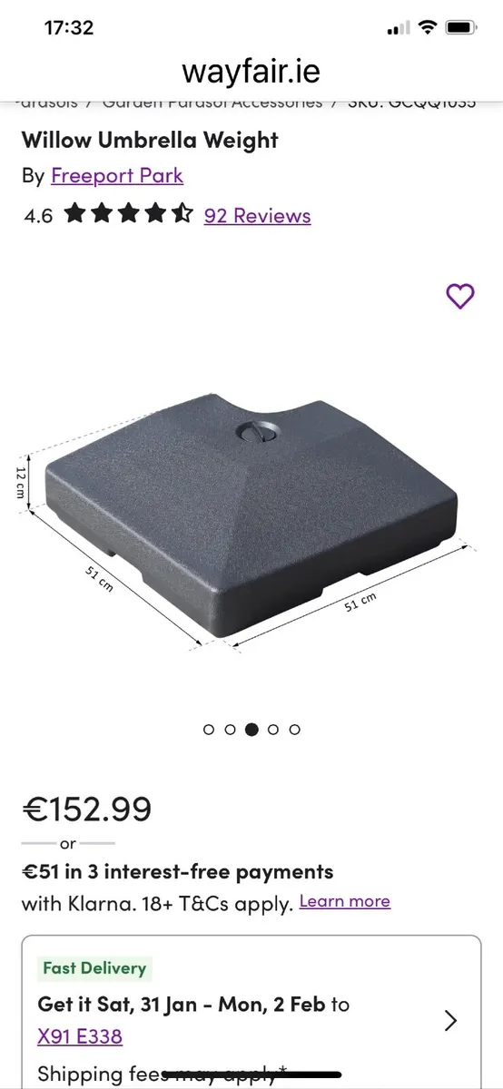 Garden Umberella Weight - Image 2