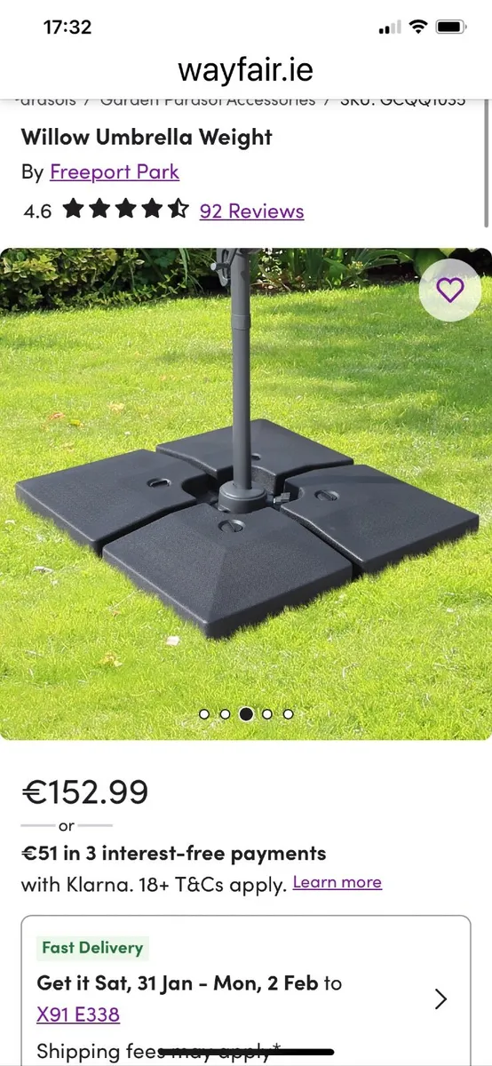 Garden Umberella Weight - Image 1