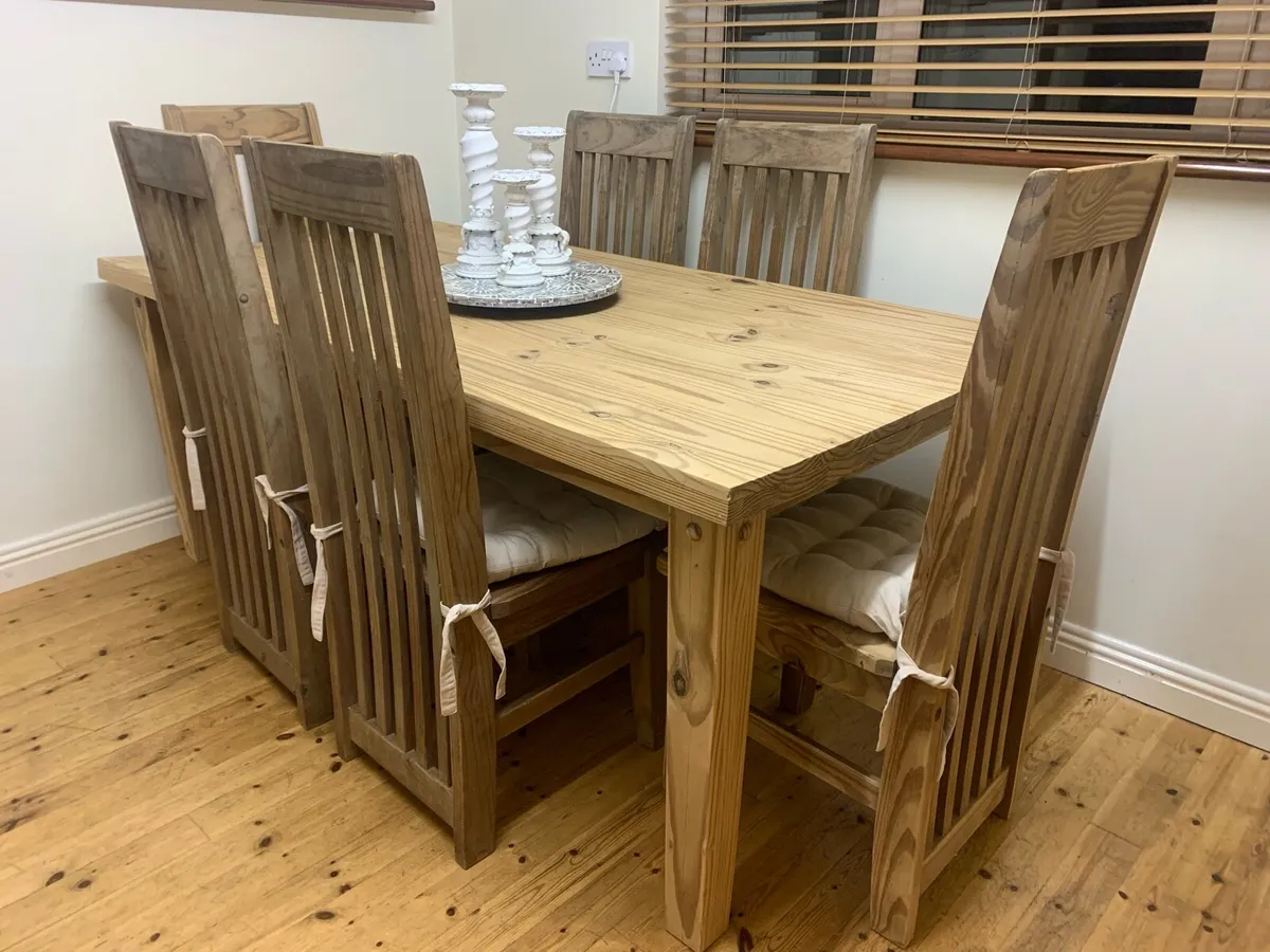 Solid wood table and 6 chairs (very heavy) - Image 2