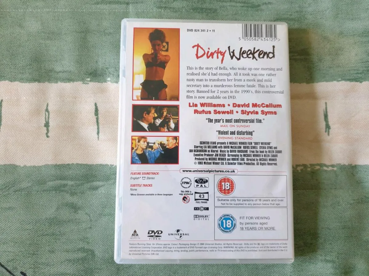 Dirty Weekend DVD Michael Winner 1993 Helen Zahavi - Image 2
