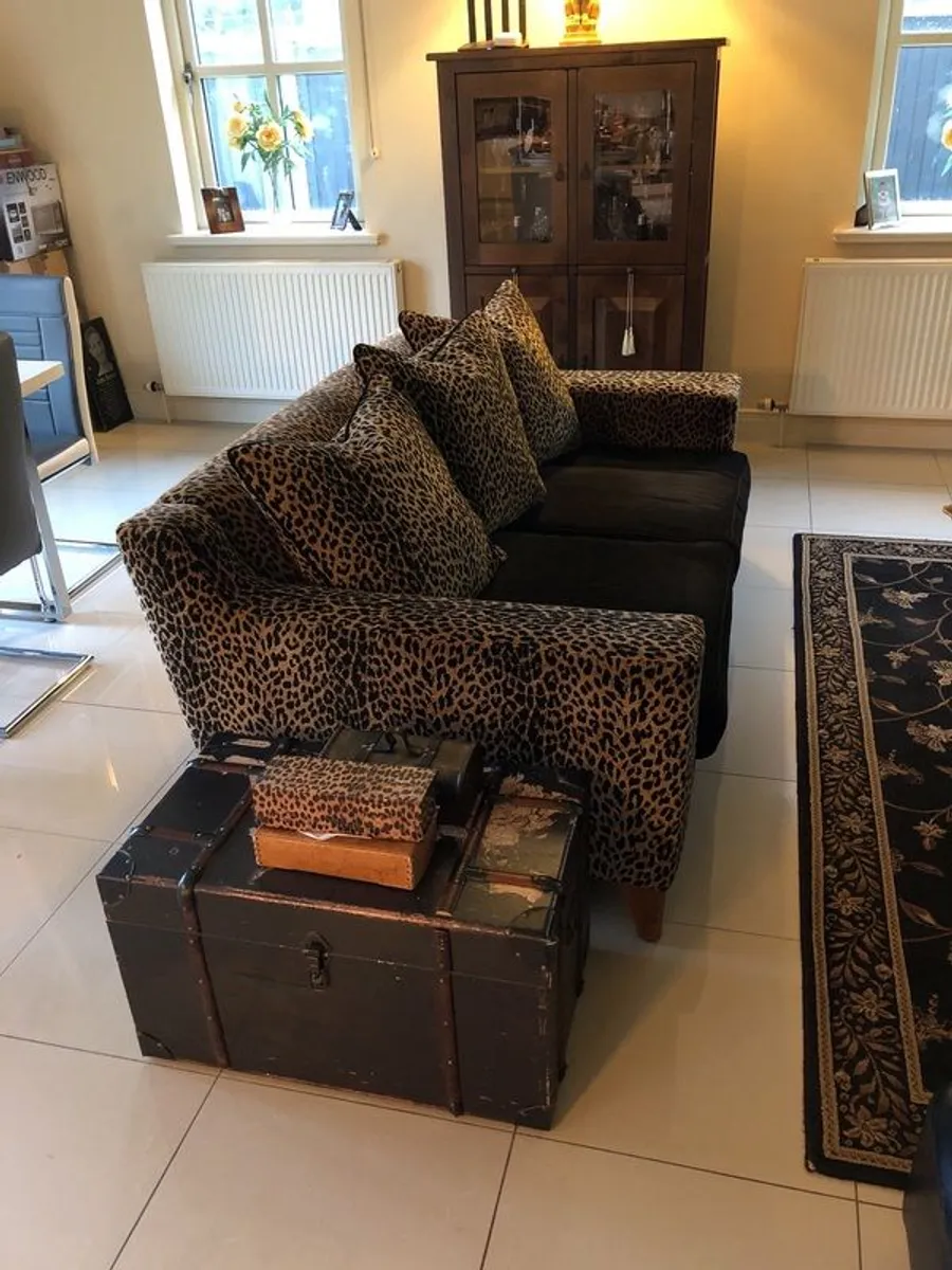 Italian leopard print couch - Image 1