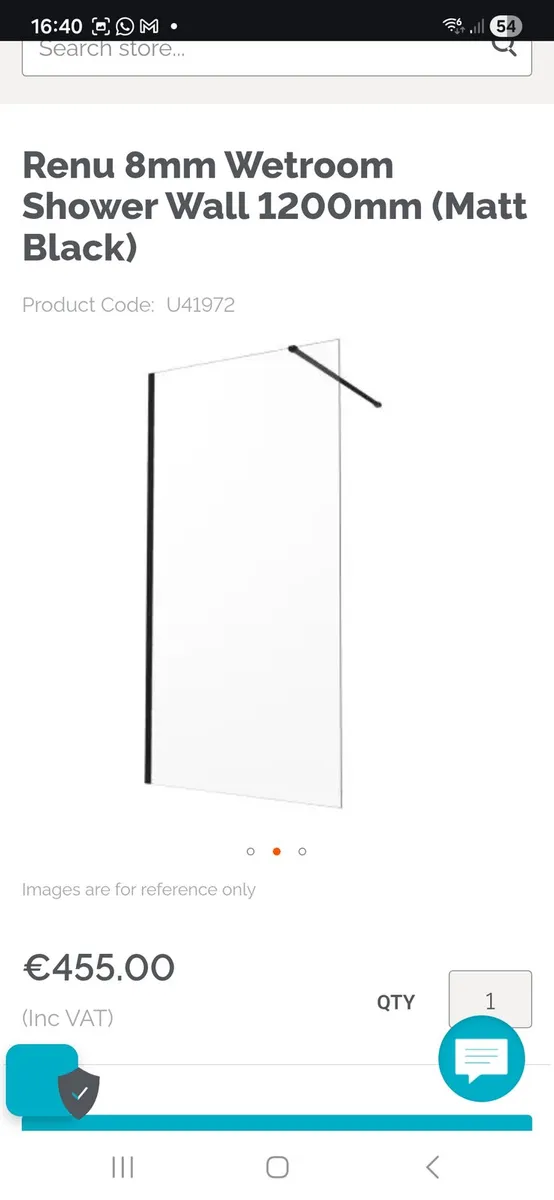 Wetroom panel and shower - Image 1