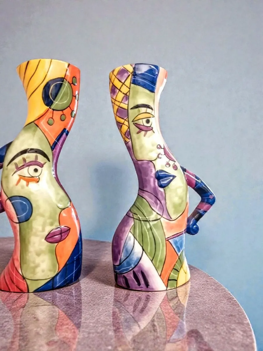 Abstract pair of Picasso Candlesticks