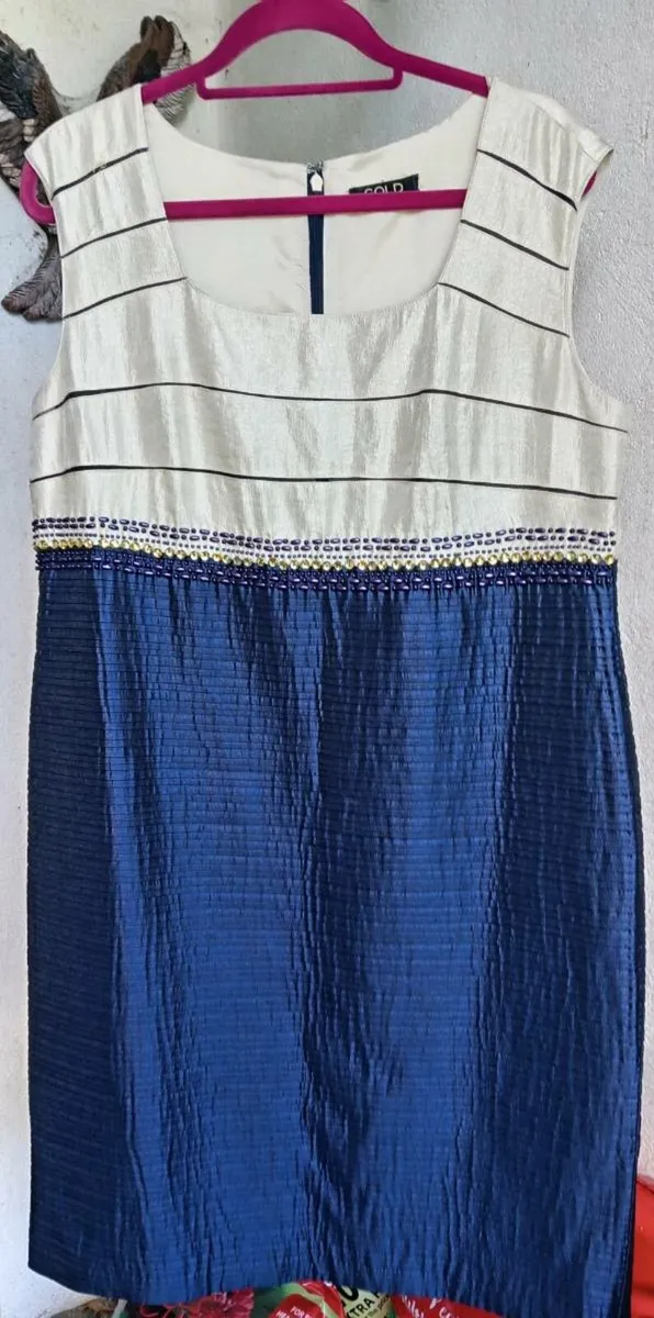 Gold Brand Dark Blue and White Dress and Jacket - Image 3