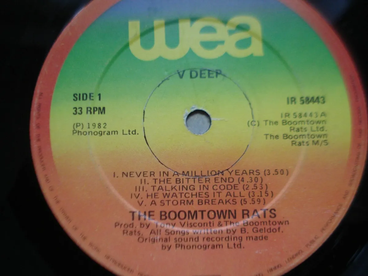 THE BOOMTOWN RATS. VI DEEP/VI VINYL LP. - Image 3