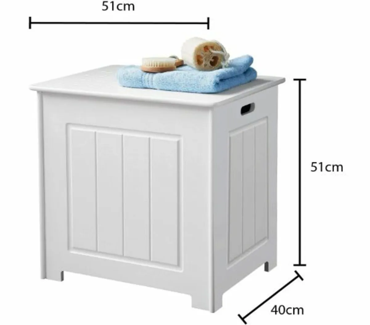 Wooden Storage Stool Chest Laundry Bin Large - Image 4