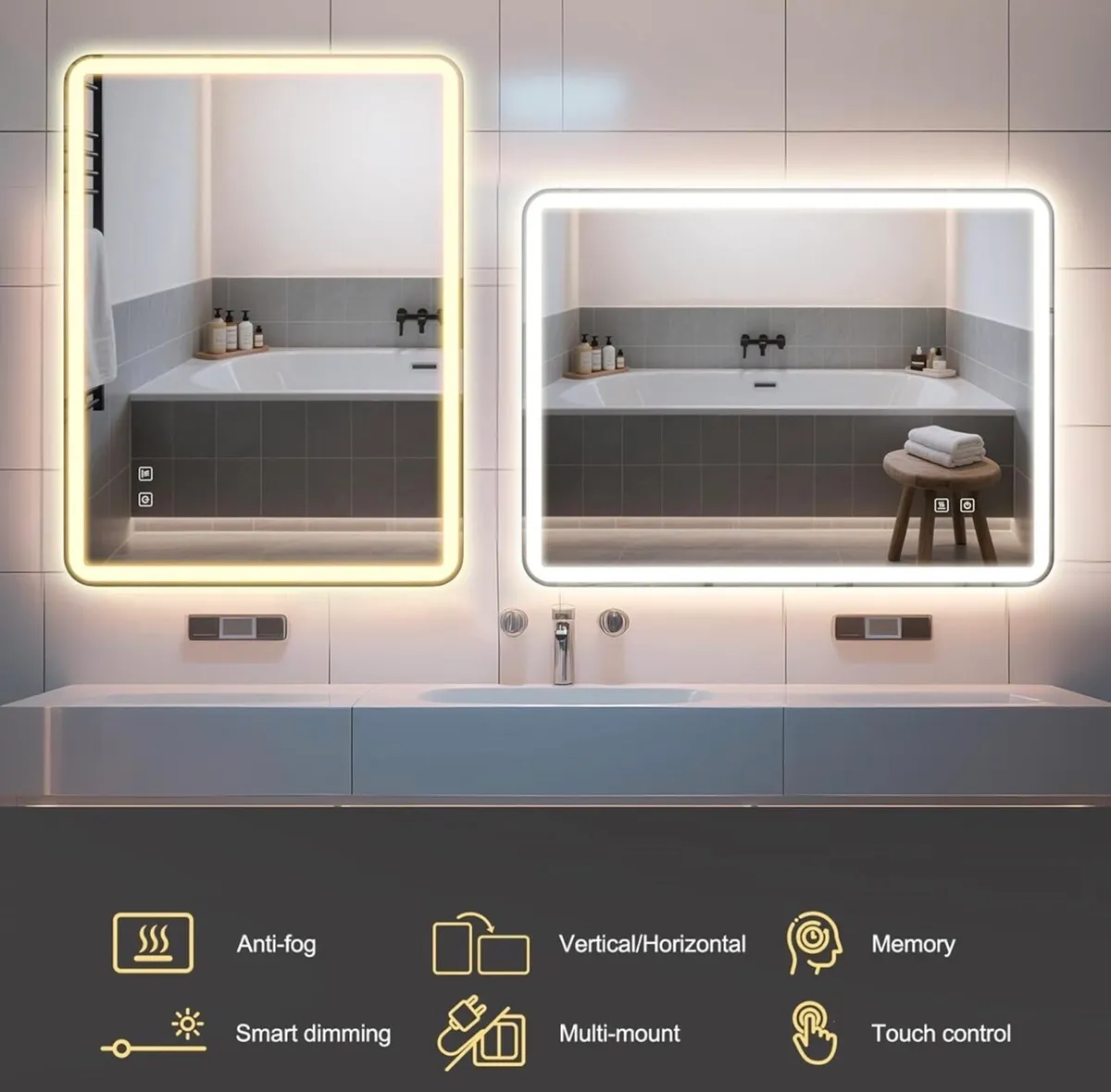 Smart LED Bathroom Mirror - Brand New - Image 1