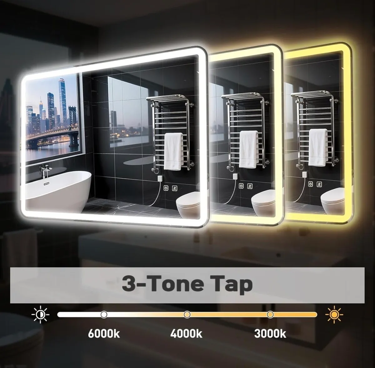 Smart LED Bathroom Mirror - Brand New - Image 3