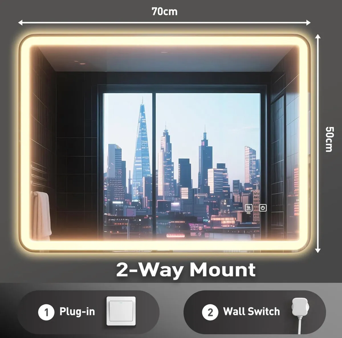 Smart LED Bathroom Mirror - Brand New - Image 4