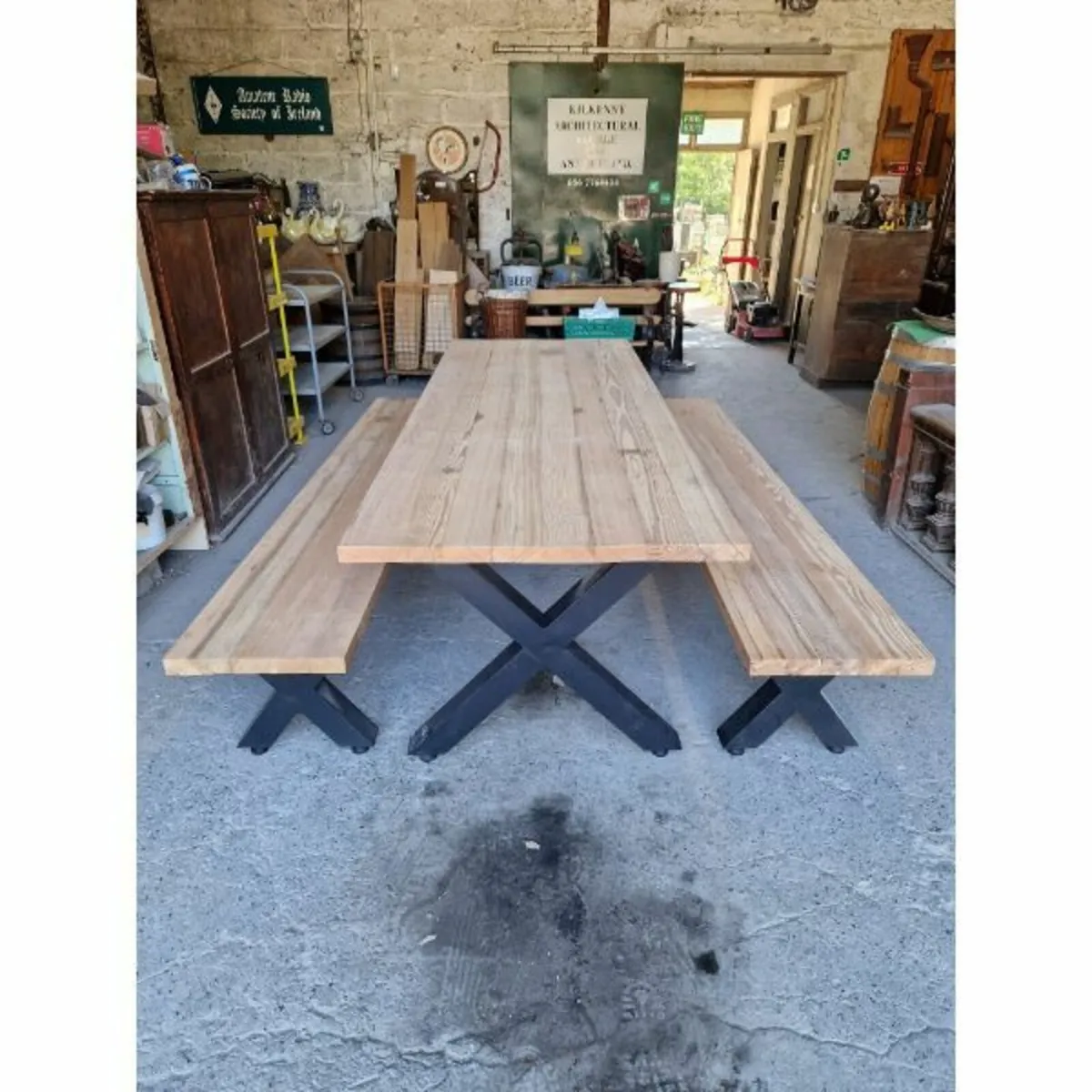 X Frame Table and Benches – KAS461 - Image 1