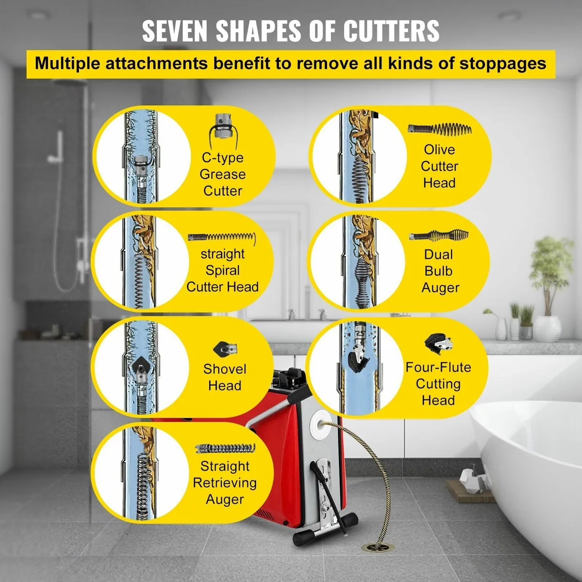 390W Electric Drain Cleaner Pipeline Unblocker - Image 4