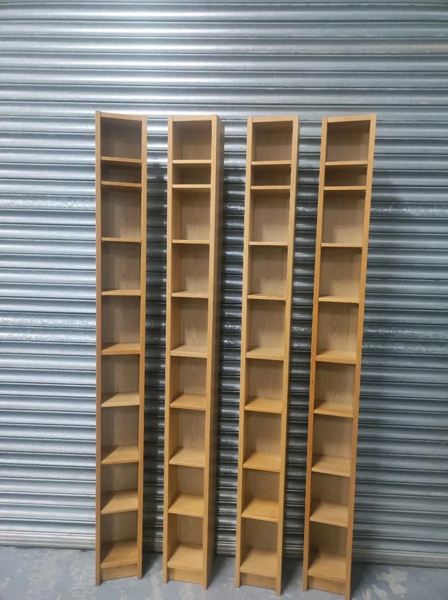 4 Oak Tall office shelves - Image 1