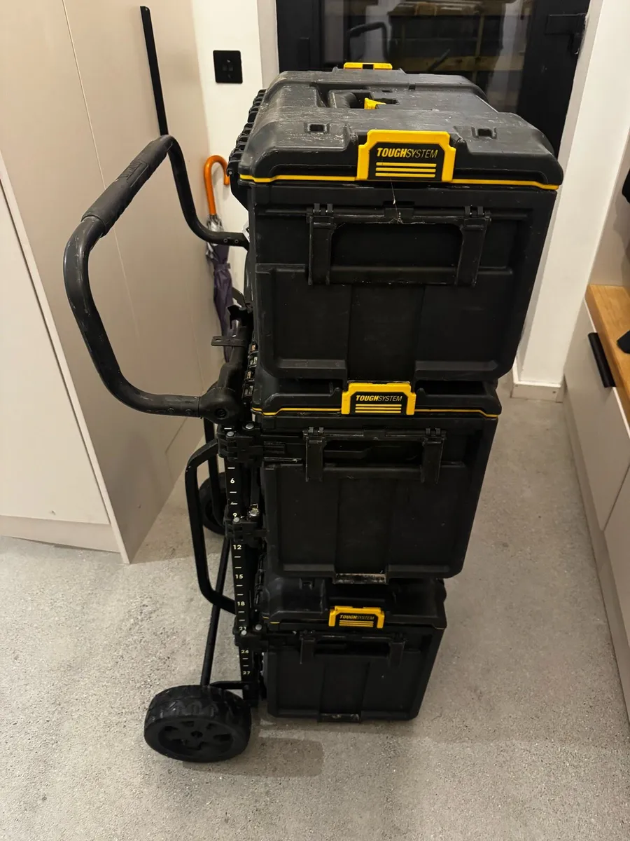 Dewalt tough system 2 toolboxes and trolley - Image 3