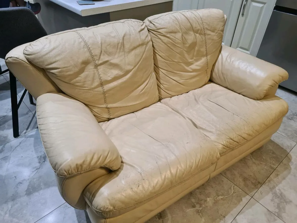 2 seater Leather couch - Image 1