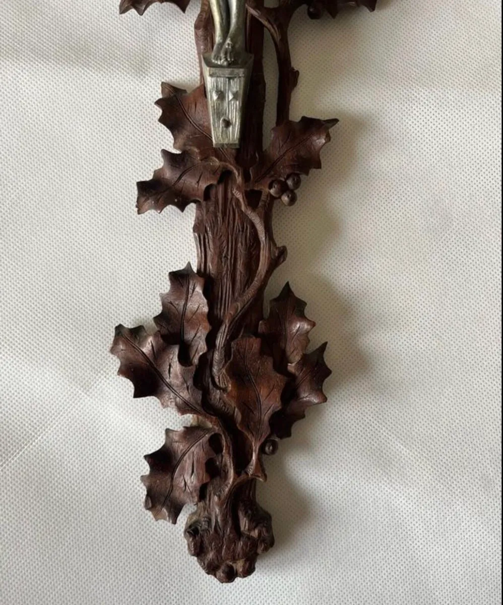 Antique Black Forest carved crucifix - Image 2