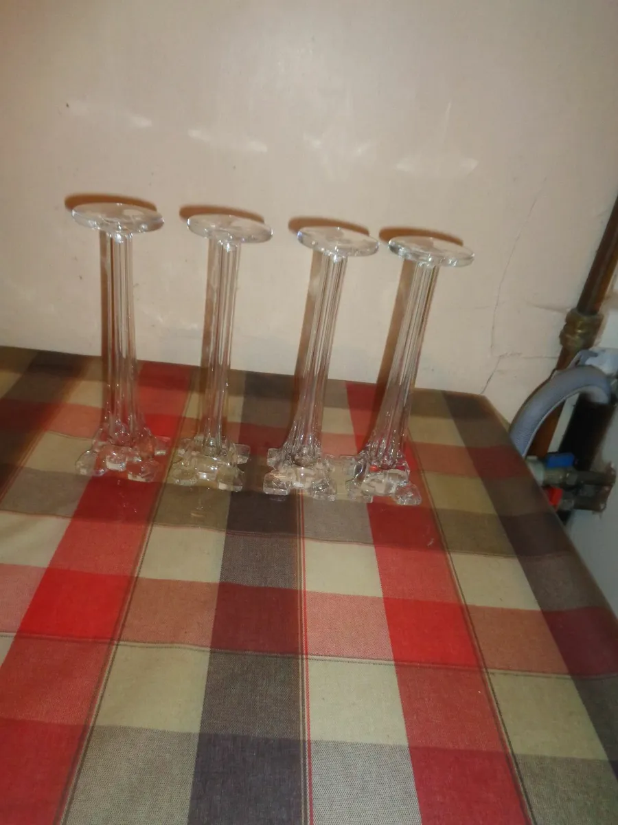 Vintage Glass Pillars x 4 for Sale - Image 2