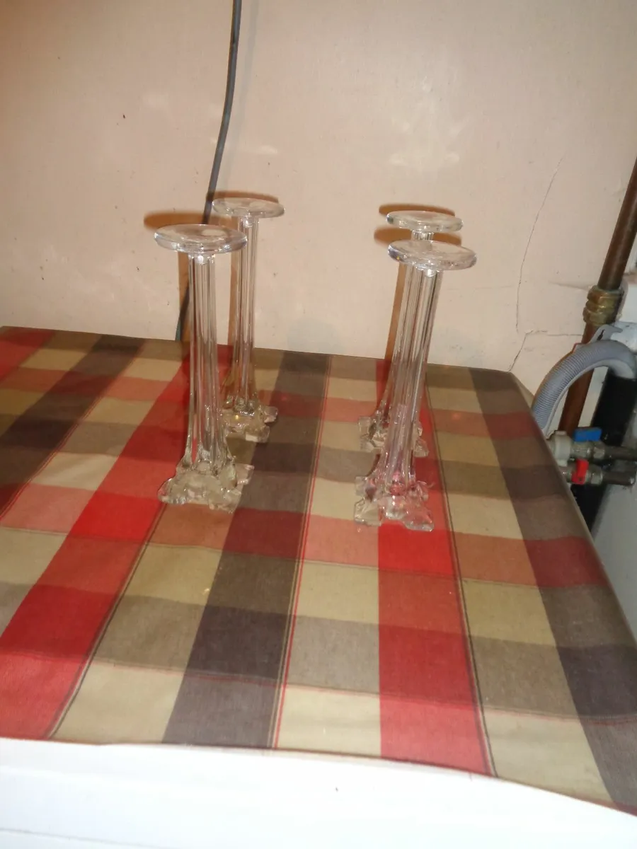 Vintage Glass Pillars x 4 for Sale - Image 3