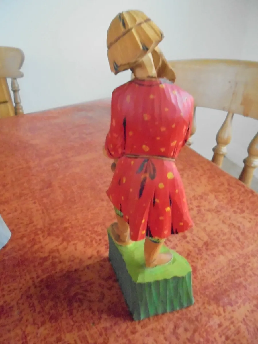 Hand Carved Figures x 2 for Sale - Image 2