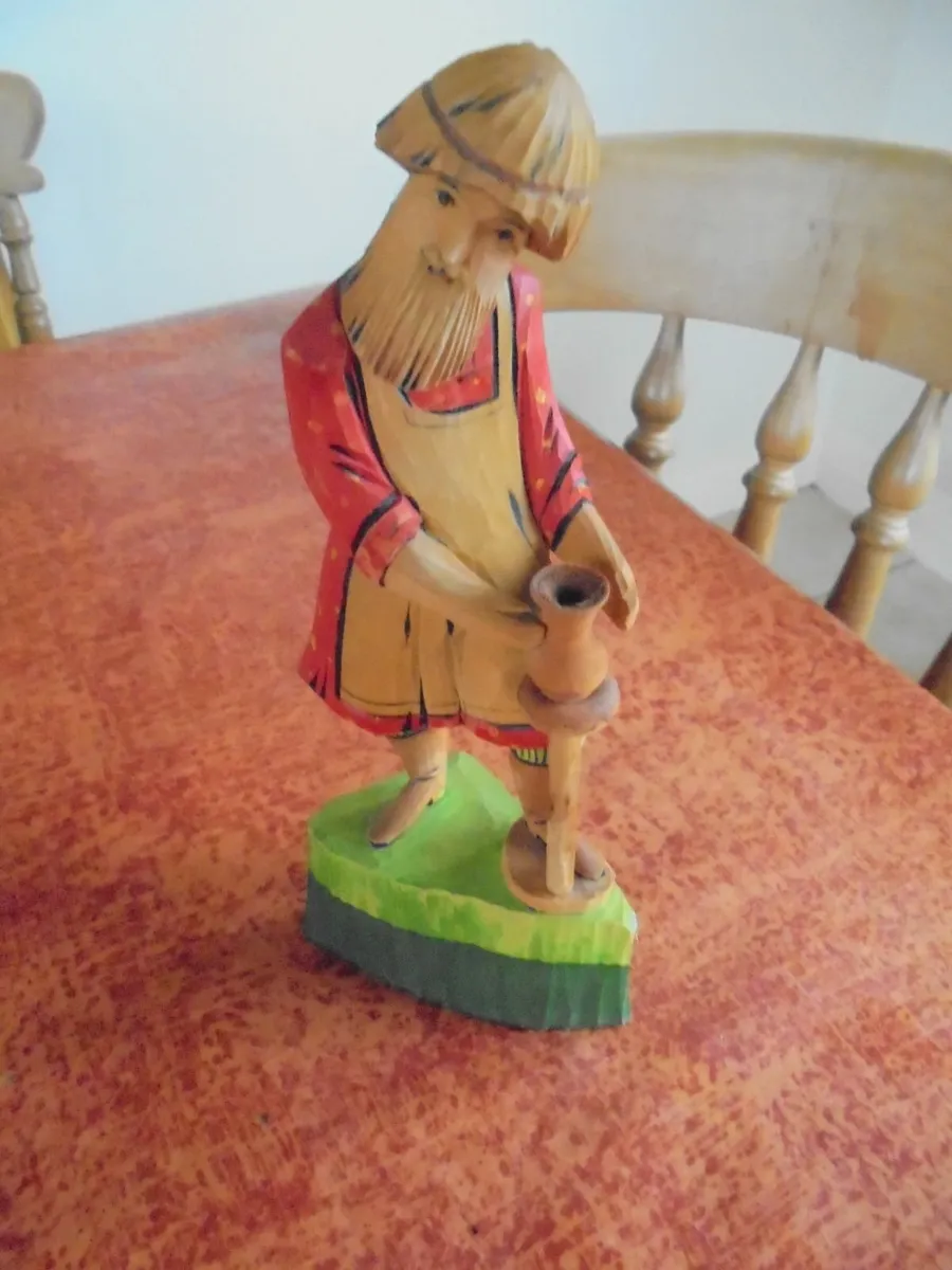 Hand Carved Figures x 2 for Sale - Image 3