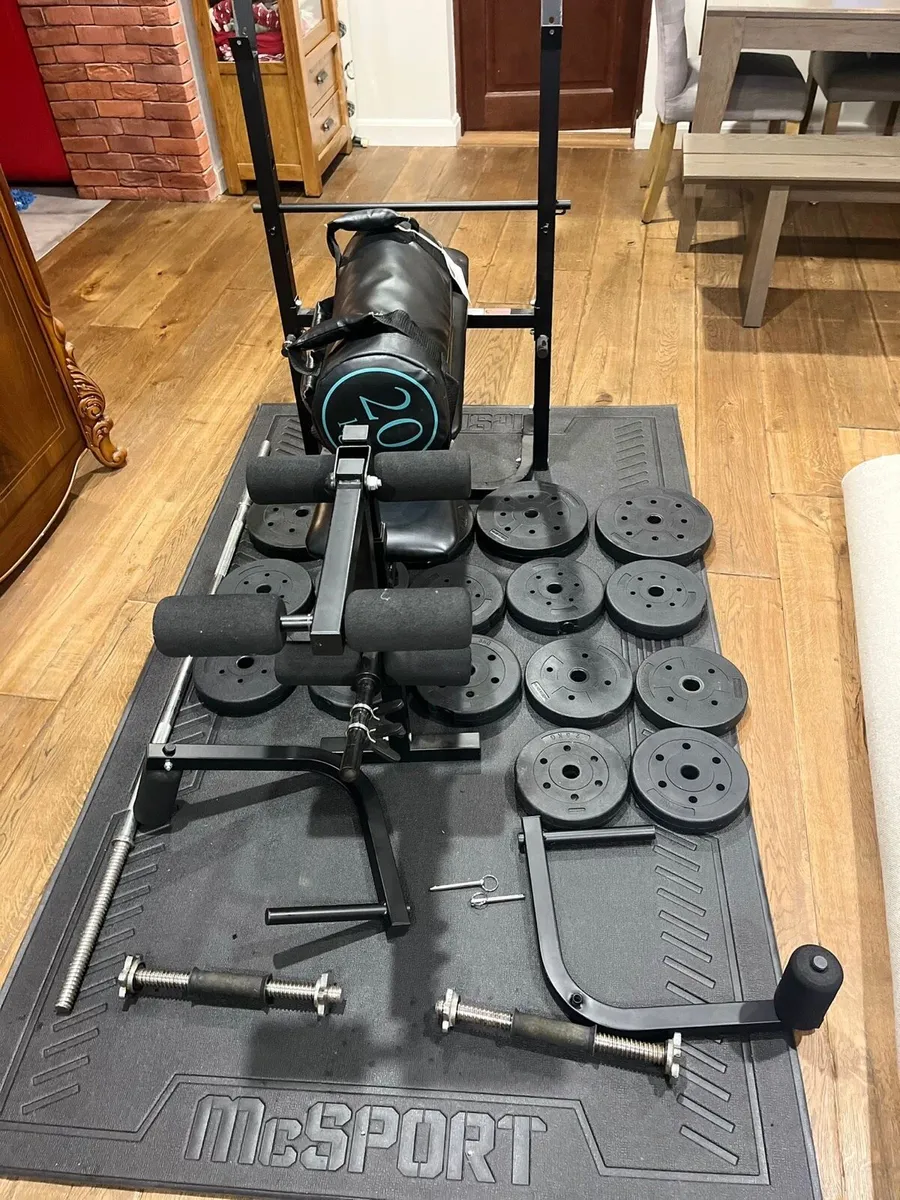 Bench barbell dumbbells and weights - Image 3