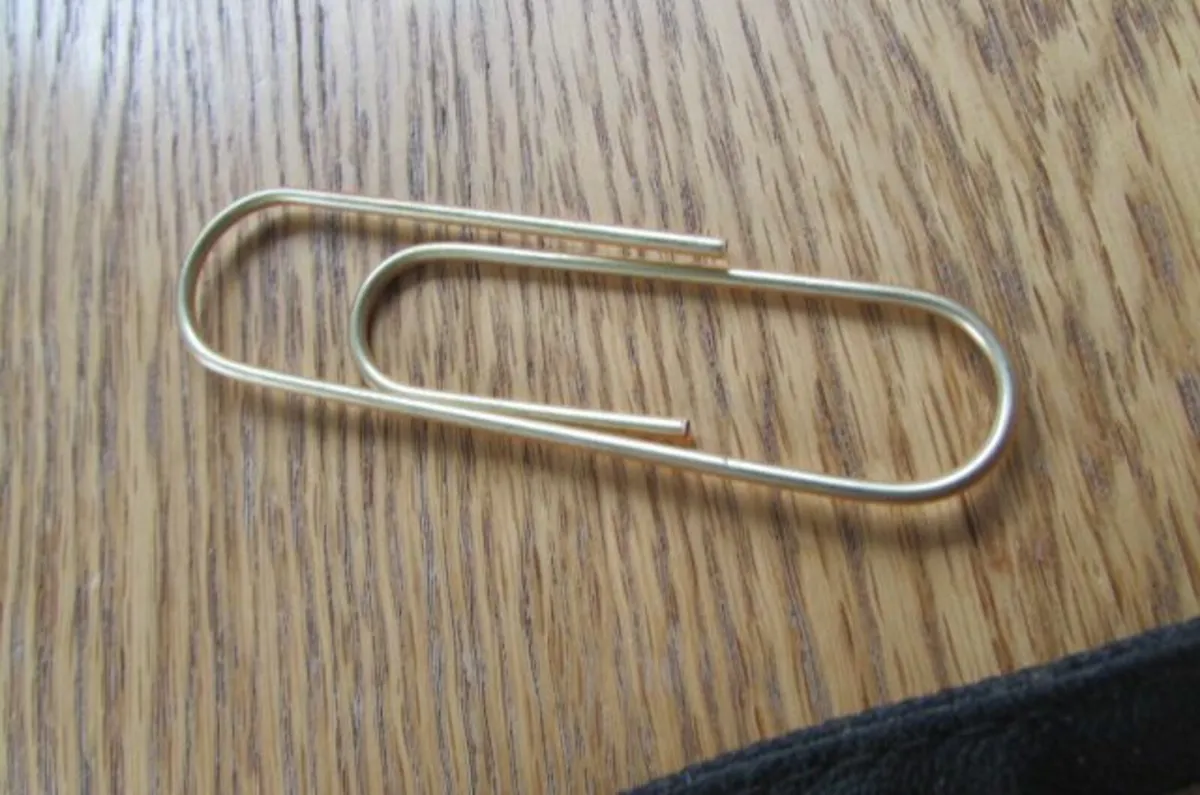 Large Gold and White Plastic Coated Paperclips - Image 2