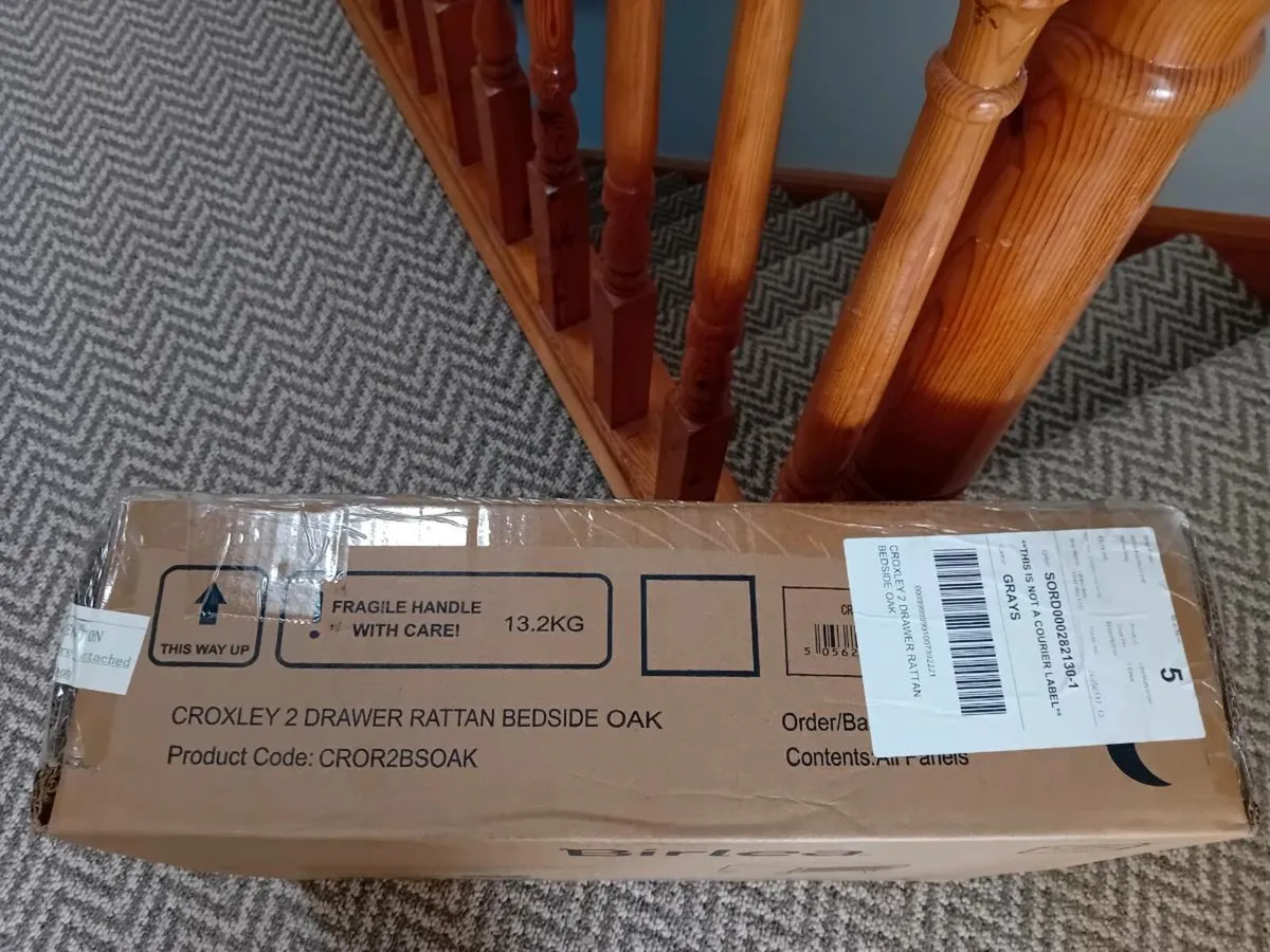 Birlea "Croxley" 2 Drawer Rattan Bedside Table - Image 4