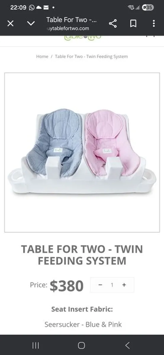 Table for two twin feeding chair - Image 2