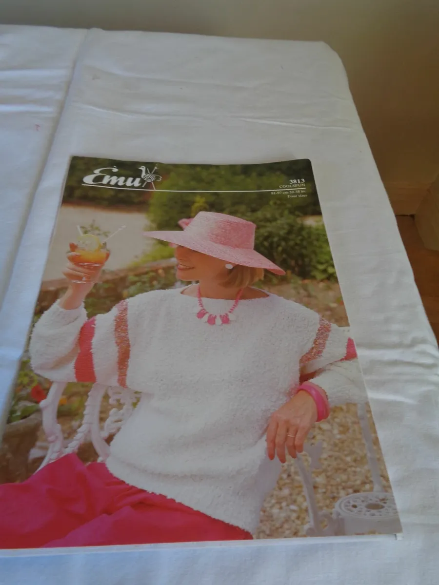 "Emu" Ladies Cotton Sweater Knitting Pattern - Image 1