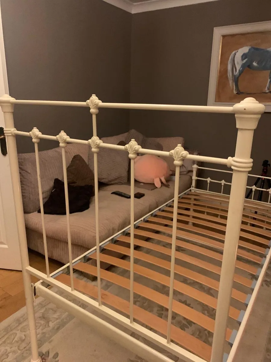 Two Single Cast Iron Bed Frames - Image 2