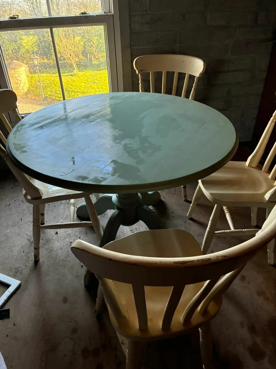 Round Table Four Chairs - Image 2